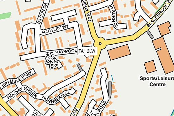 TA1 2LW map - OS OpenMap – Local (Ordnance Survey)