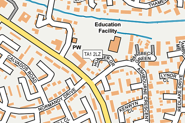 TA1 2LZ map - OS OpenMap – Local (Ordnance Survey)