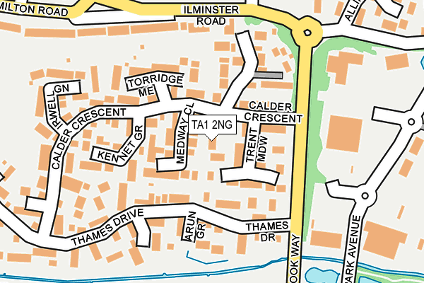 TA1 2NG map - OS OpenMap – Local (Ordnance Survey)