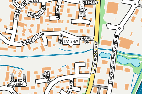 TA1 2NW map - OS OpenMap – Local (Ordnance Survey)