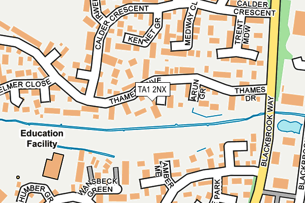 TA1 2NX map - OS OpenMap – Local (Ordnance Survey)