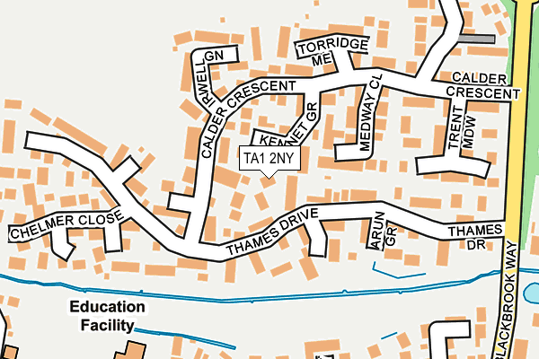 TA1 2NY map - OS OpenMap – Local (Ordnance Survey)