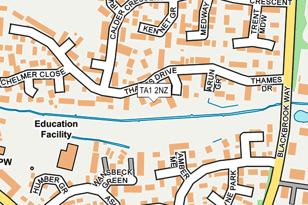 TA1 2NZ map - OS OpenMap – Local (Ordnance Survey)