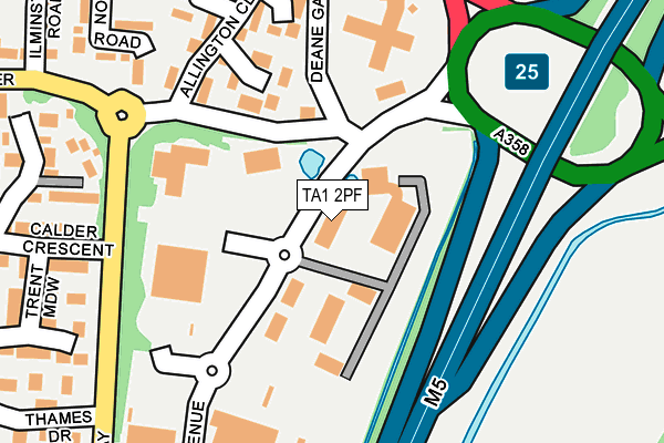 TA1 2PF map - OS OpenMap – Local (Ordnance Survey)