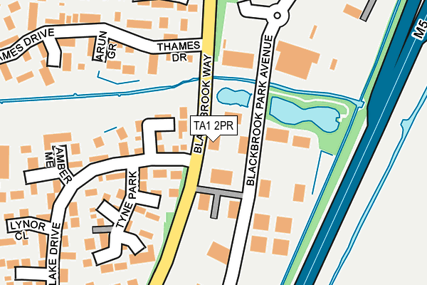 TA1 2PR map - OS OpenMap – Local (Ordnance Survey)