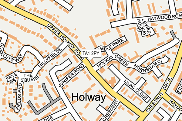 TA1 2PY map - OS OpenMap – Local (Ordnance Survey)