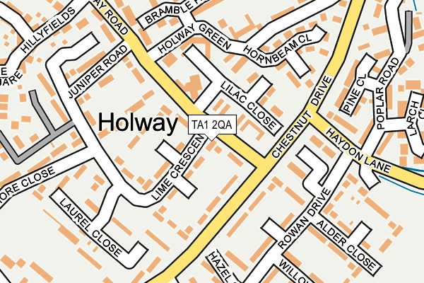 TA1 2QA map - OS OpenMap – Local (Ordnance Survey)