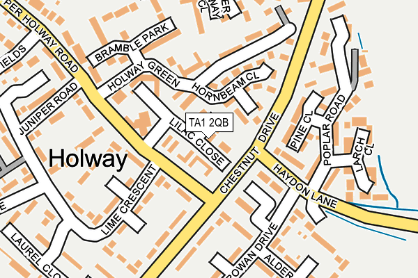 TA1 2QB map - OS OpenMap – Local (Ordnance Survey)