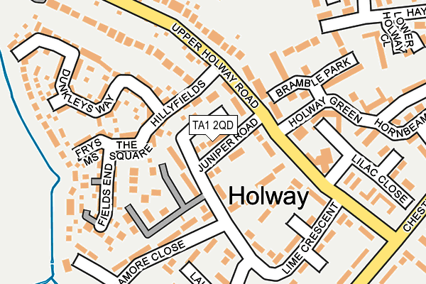 TA1 2QD map - OS OpenMap – Local (Ordnance Survey)