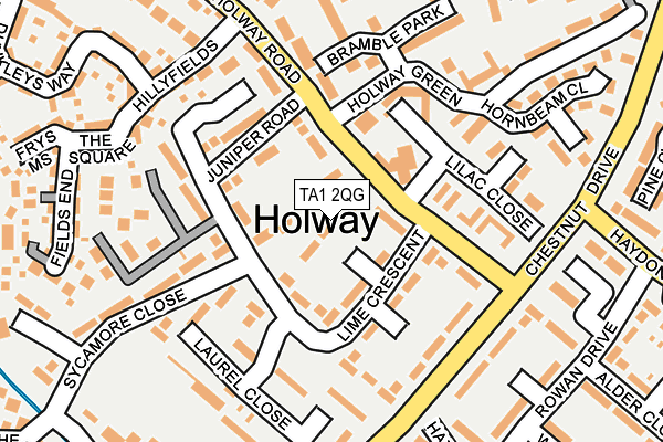 TA1 2QG map - OS OpenMap – Local (Ordnance Survey)