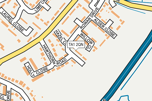 TA1 2QN map - OS OpenMap – Local (Ordnance Survey)