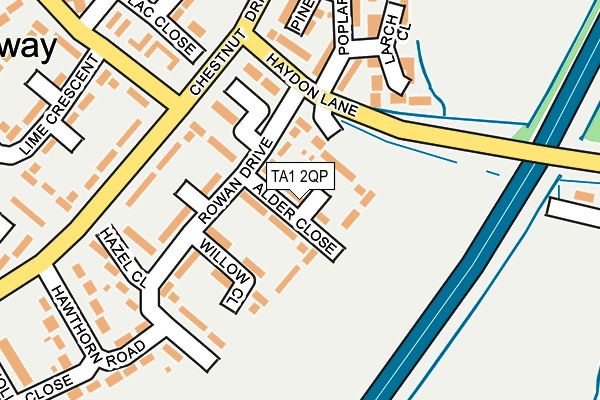 TA1 2QP map - OS OpenMap – Local (Ordnance Survey)
