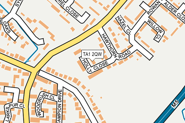 TA1 2QW map - OS OpenMap – Local (Ordnance Survey)