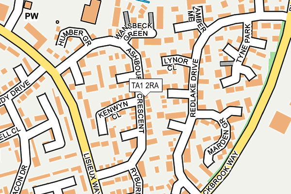 TA1 2RA map - OS OpenMap – Local (Ordnance Survey)