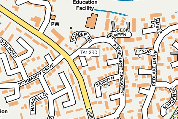 TA1 2RD map - OS OpenMap – Local (Ordnance Survey)