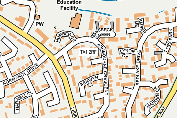 TA1 2RF map - OS OpenMap – Local (Ordnance Survey)