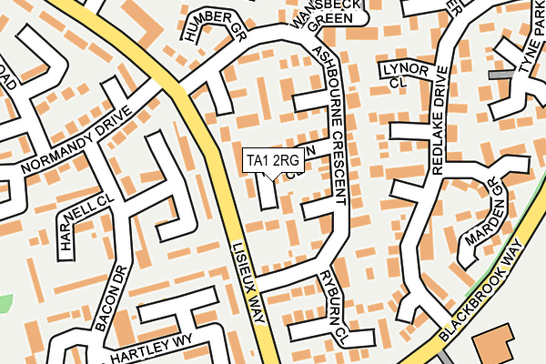 TA1 2RG map - OS OpenMap – Local (Ordnance Survey)