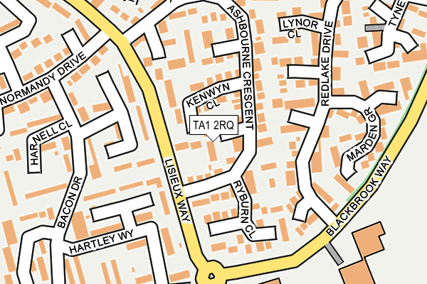 TA1 2RQ map - OS OpenMap – Local (Ordnance Survey)