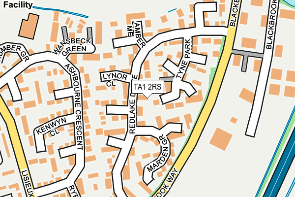 TA1 2RS map - OS OpenMap – Local (Ordnance Survey)