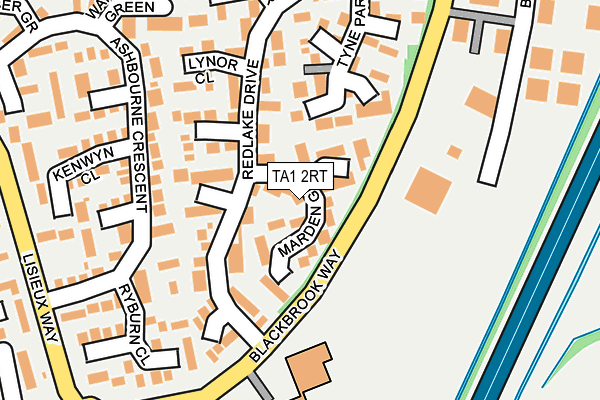 TA1 2RT map - OS OpenMap – Local (Ordnance Survey)