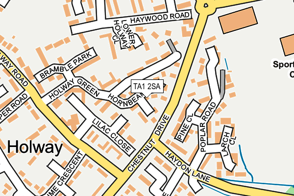 TA1 2SA map - OS OpenMap – Local (Ordnance Survey)