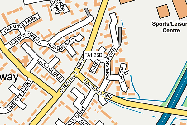 TA1 2SD map - OS OpenMap – Local (Ordnance Survey)