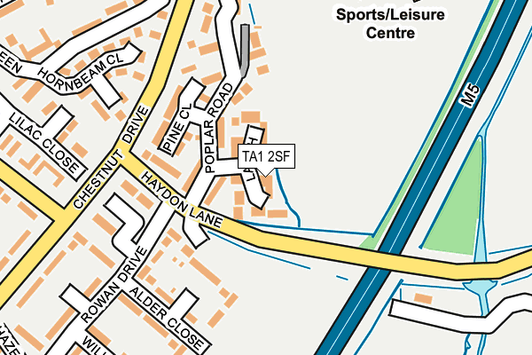 TA1 2SF map - OS OpenMap – Local (Ordnance Survey)