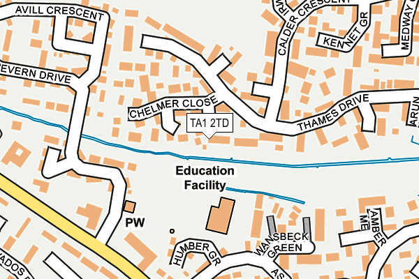 TA1 2TD map - OS OpenMap – Local (Ordnance Survey)