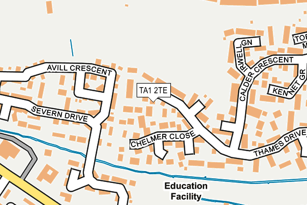 TA1 2TE map - OS OpenMap – Local (Ordnance Survey)