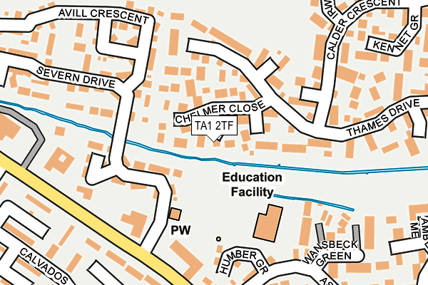 TA1 2TF map - OS OpenMap – Local (Ordnance Survey)