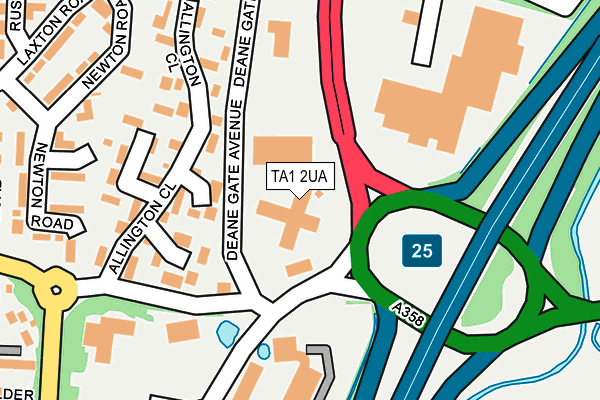 TA1 2UA map - OS OpenMap – Local (Ordnance Survey)