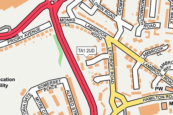 TA1 2UD map - OS OpenMap – Local (Ordnance Survey)