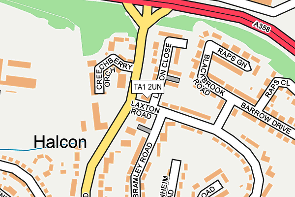 TA1 2UN map - OS OpenMap – Local (Ordnance Survey)