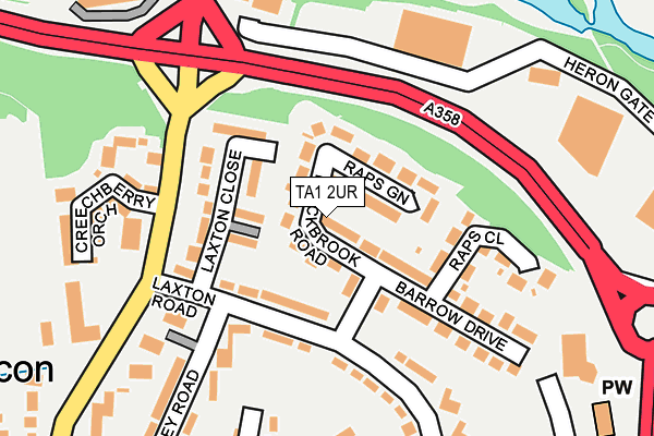 TA1 2UR map - OS OpenMap – Local (Ordnance Survey)