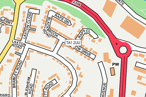 TA1 2UU map - OS OpenMap – Local (Ordnance Survey)