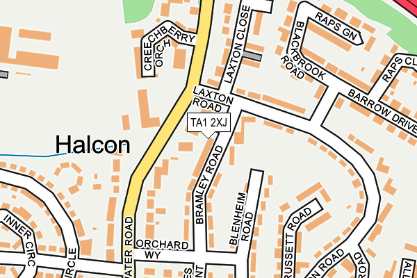 TA1 2XJ map - OS OpenMap – Local (Ordnance Survey)