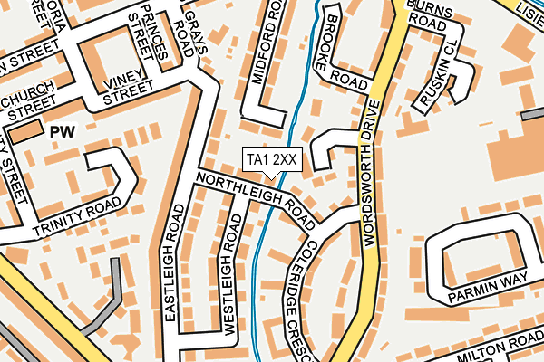 TA1 2XX map - OS OpenMap – Local (Ordnance Survey)