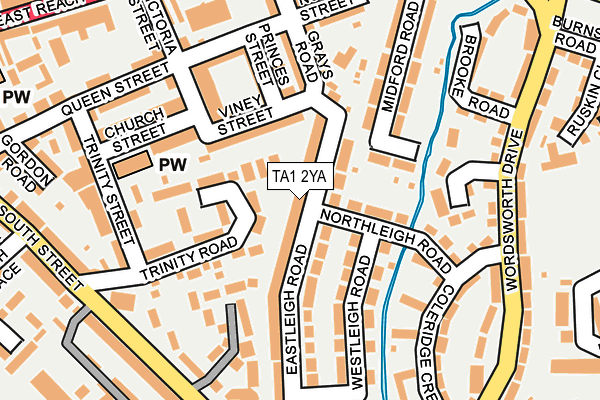 TA1 2YA map - OS OpenMap – Local (Ordnance Survey)