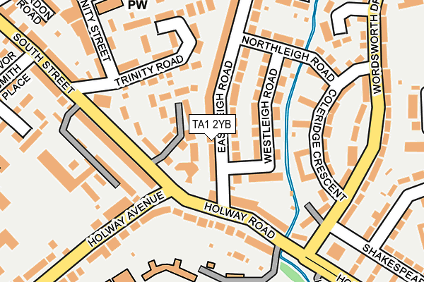 TA1 2YB map - OS OpenMap – Local (Ordnance Survey)