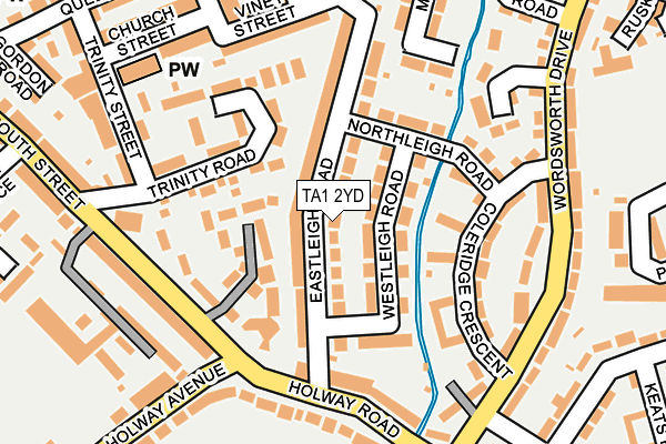 TA1 2YD map - OS OpenMap – Local (Ordnance Survey)