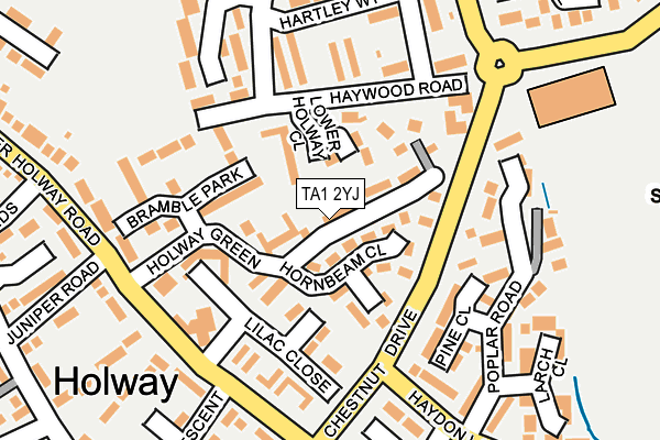 TA1 2YJ map - OS OpenMap – Local (Ordnance Survey)