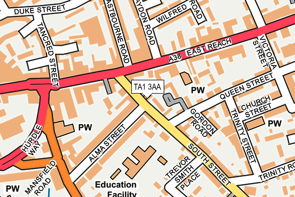 TA1 3AA map - OS OpenMap – Local (Ordnance Survey)