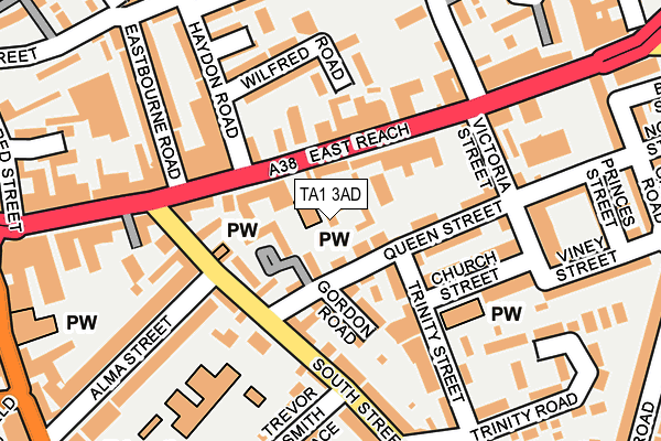 TA1 3AD map - OS OpenMap – Local (Ordnance Survey)