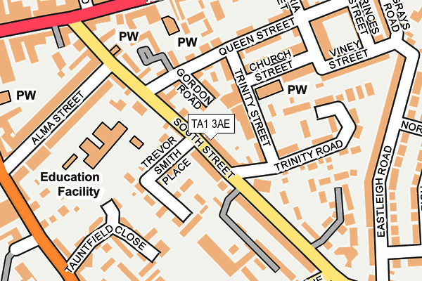 TA1 3AE map - OS OpenMap – Local (Ordnance Survey)