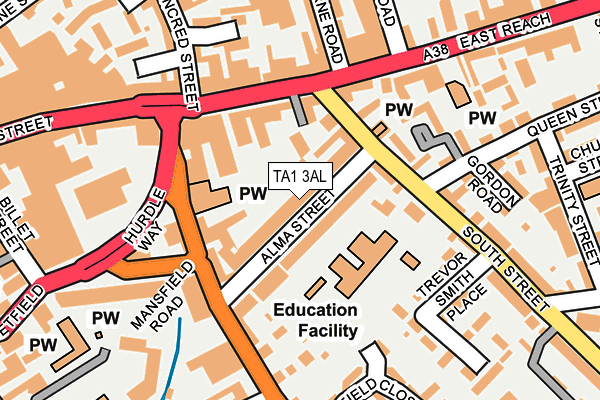 TA1 3AL map - OS OpenMap – Local (Ordnance Survey)