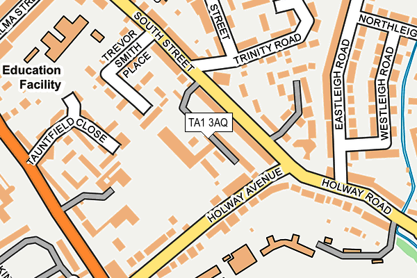 TA1 3AQ map - OS OpenMap – Local (Ordnance Survey)