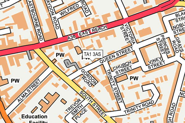 TA1 3AS map - OS OpenMap – Local (Ordnance Survey)
