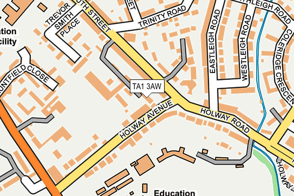TA1 3AW map - OS OpenMap – Local (Ordnance Survey)