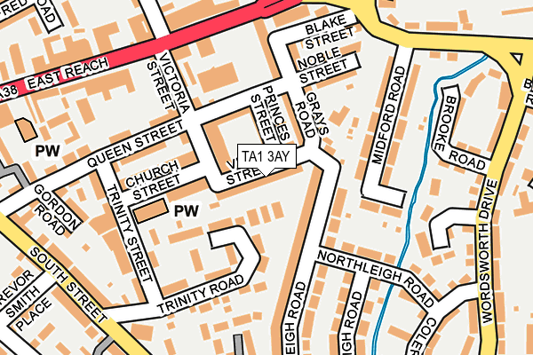 TA1 3AY map - OS OpenMap – Local (Ordnance Survey)