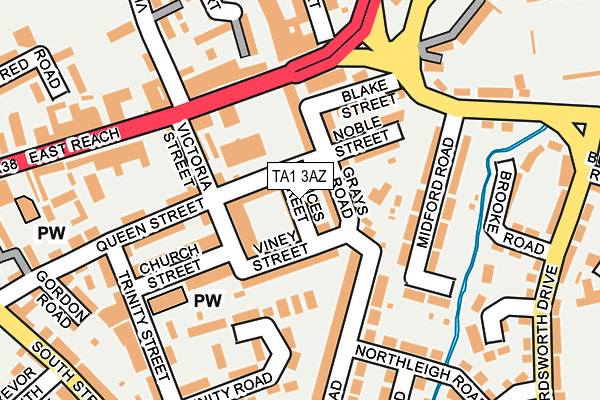 TA1 3AZ map - OS OpenMap – Local (Ordnance Survey)